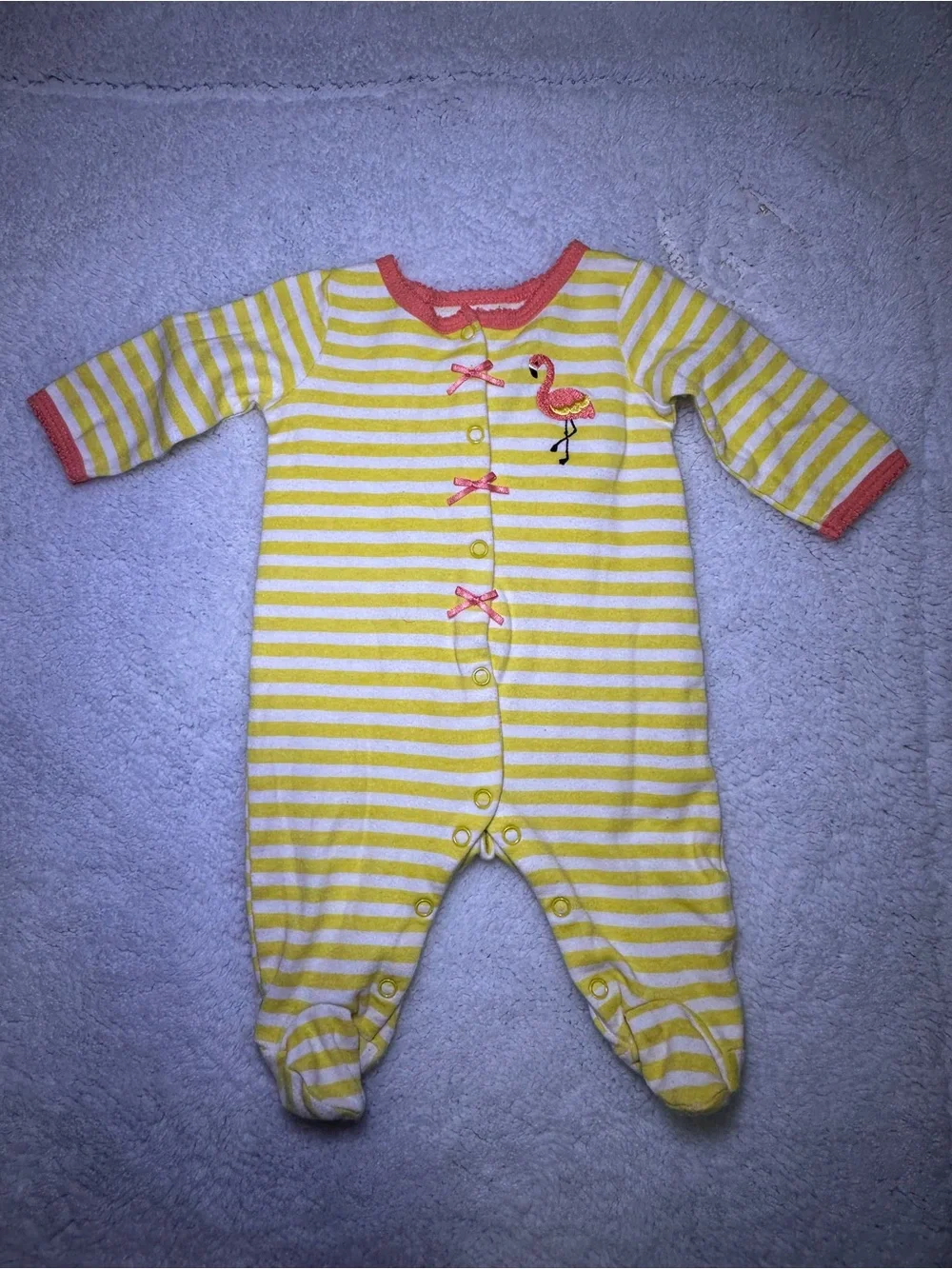 Bundle of 12 0-3 months Onesie Footie Pink & Yellow Floral Baby Pajama Everyday